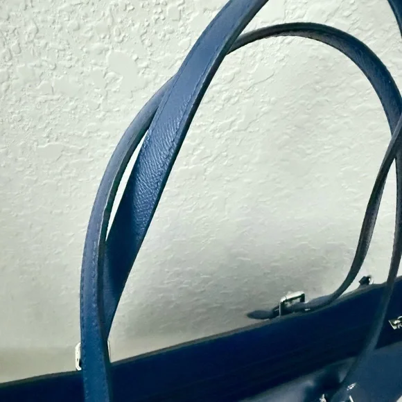 💙Michael Kors Leather Large Jet Set Tote Royal Blue with dust bag - Picture 12 of 14